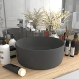 Vidaxl Washbasin Round 40x15 cm Mat de céramique gris foncé