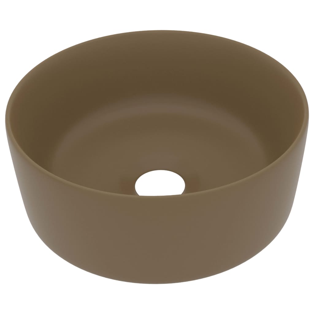 Vidaxl WashBasin okoli 40x15 cm keramična matcream