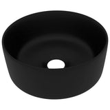 Vidaxl Washbasin okoli 40x15 cm keramična mat črna