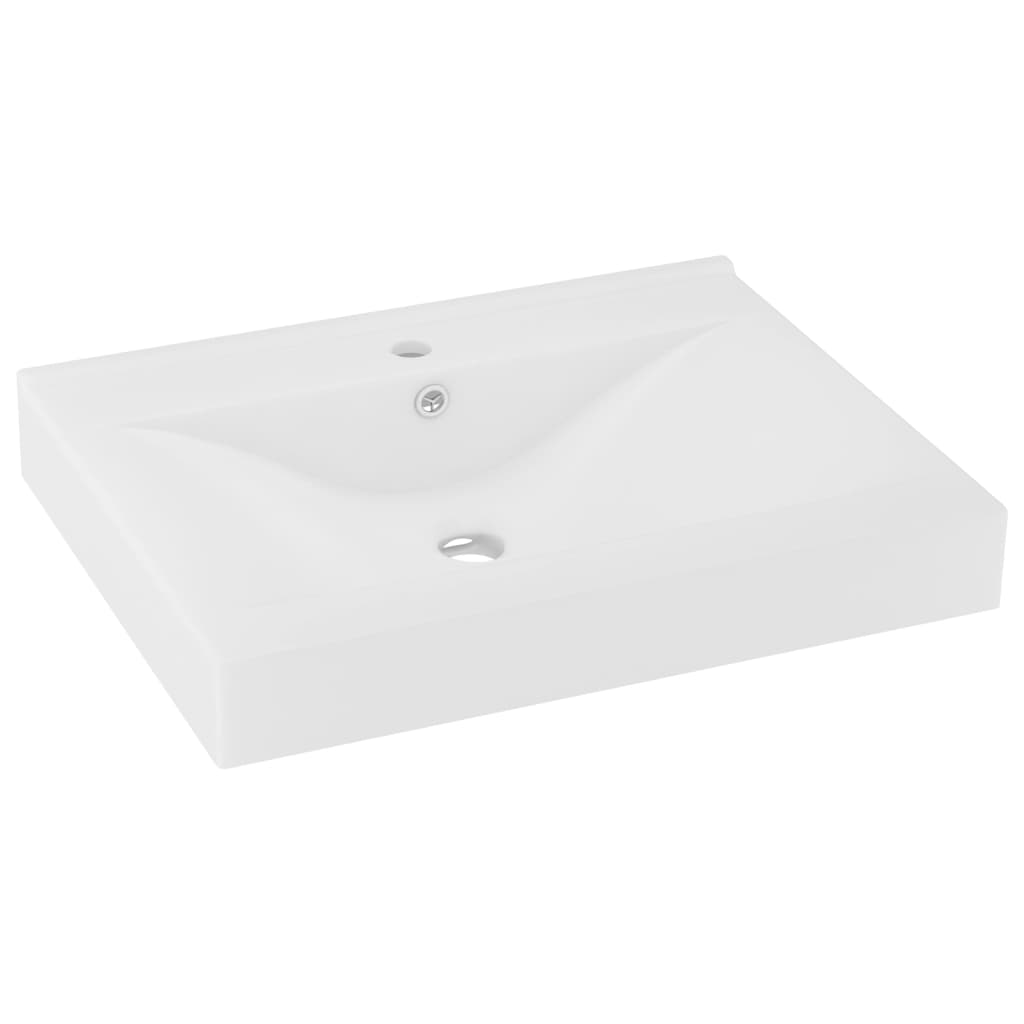 Vidaxl Washbasin con foro di rubinetto 60x46 cm tappetino in ceramica