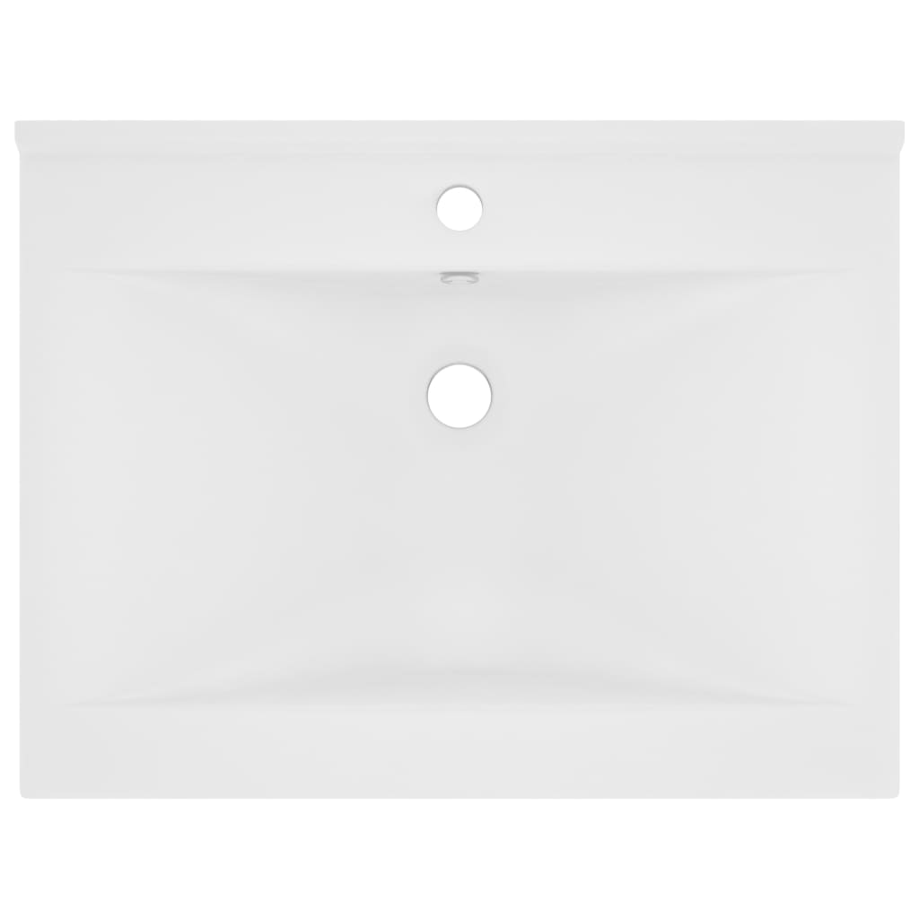 Vidaxl Washbasin z luknjo iz pipe 60x46 cm keramična mat bela