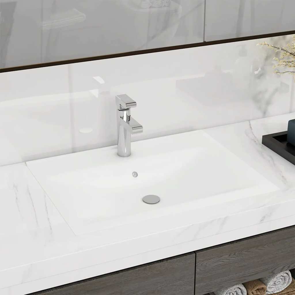 Vidaxx Waschbecken mit Hahnloch 60x46 cm Keramik mattweiß