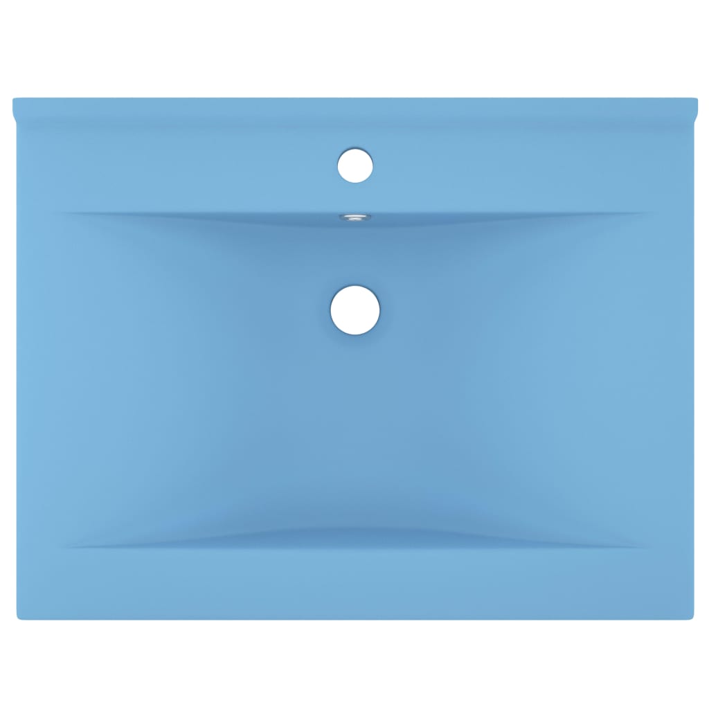 Vidaxl Washbasin con agujero de grifo 60x46 cm cerámico mate azul claro