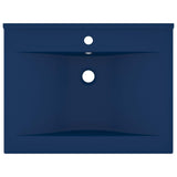 Vidaxl wastafel met kraangat 60x46 cm keramiek mat donkerblauw