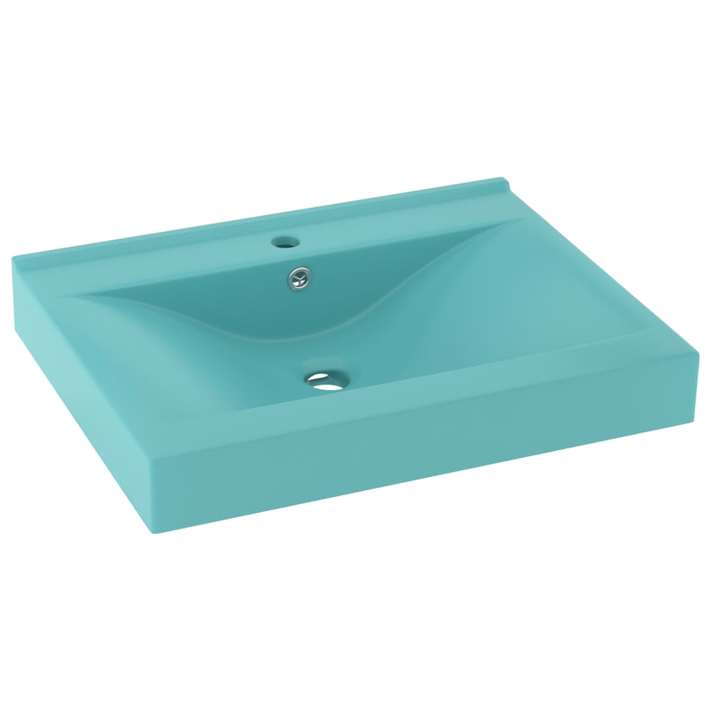 Vidaxl Washbasin s otvorem klepnutím 60x46 cm keramic matný světle zelená