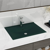 Vidaxl Washbasin med Tap Hole 60x46 cm keramisk matt mørkegrøn