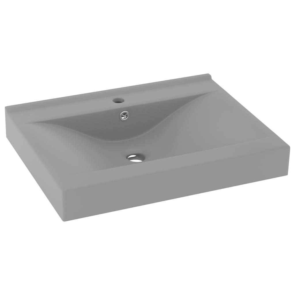 VidaXL Washbasin with tap hole 60x46 cm Ceramic matt light gray