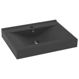 Vidaxl Washbasin con foro di rubinetto 60x46 cm in ceramica grigio scuro Matt