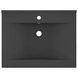VIDAXL WASHBAIN mit TAP -Loch 60x46 cm Keramik Matt Dunkelgrau