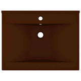 Vidaxl -Waschbecken mit Tap -Loch 60x46 cm Keramik Matt Dunkelbraun