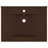 Vidaxl Washbasin con agujero de grifo 60x46 cm cerámico mate marrón oscuro