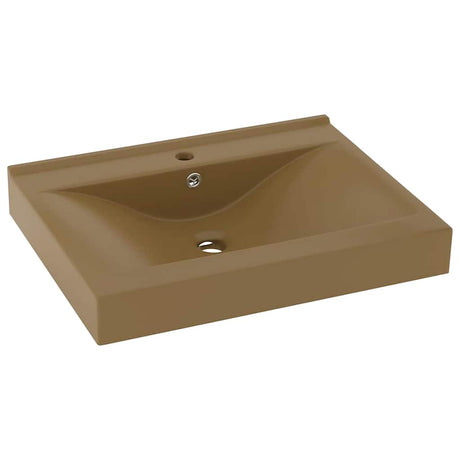 VIDAXL WASHBAIN mit TAP -Loch 60x46 cm Keramikmattencreme
