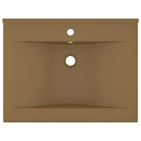 VIDAXL WASHBAIN mit TAP -Loch 60x46 cm Keramikmattencreme