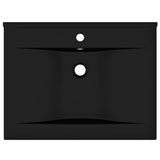 Vidaxl Washbasin con foro di rubinetto 60x46 cm ceramico opaco nero