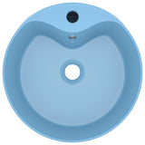 Vidaxl -Waschbecken mit Landung 36x13 cm Keramik Matt Hellblau
