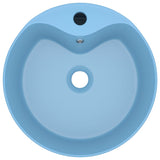 Vidaxl Washbasin con aterrizaje de 36x13 cm de cerámica mate azul claro