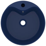 VidaXL Washbasin with landing 36x13 cm ceramic matt dark blue