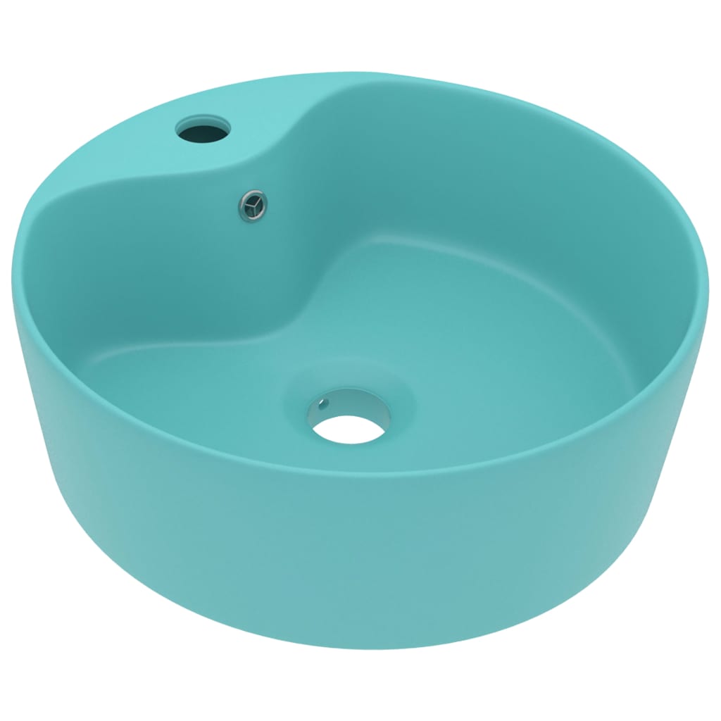 Vidaxl Washbasin z lądowaniem 36x13 cm ceramiczny Matt Light Green