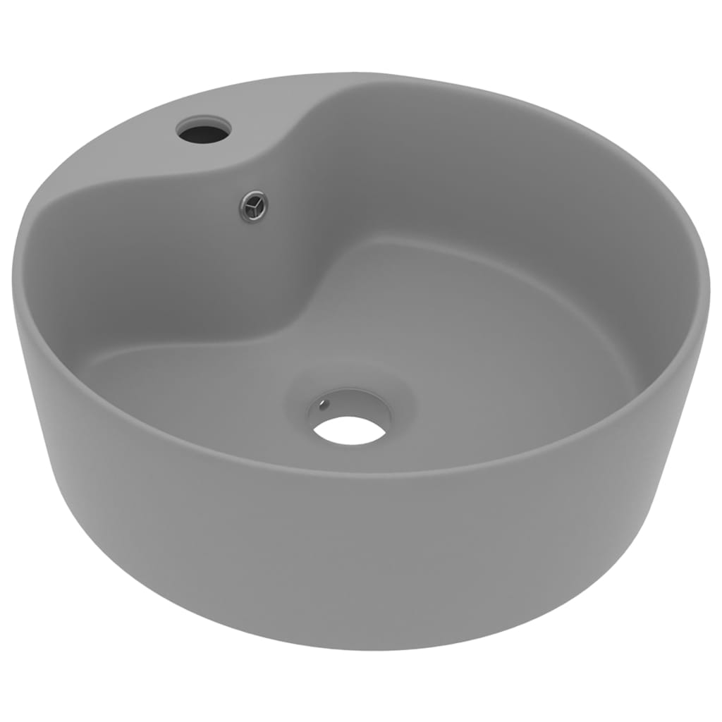 Vidaxl Washbasin med landing 36x13 cm keramisk matt lys grå