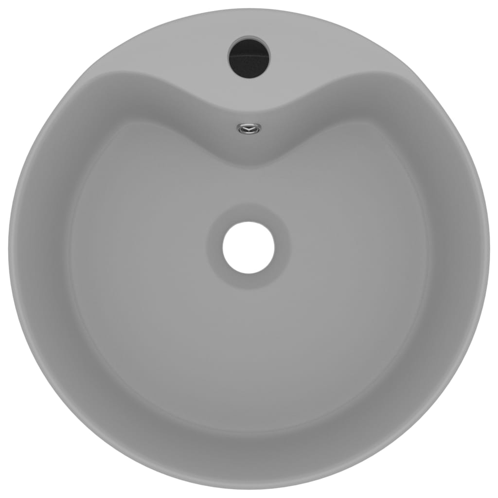 Vidaxl Washbasin con atterraggio 36x13 cm in ceramica grigio chiaro