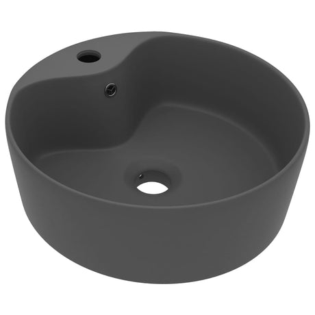 Vidaxl -Waschbecken mit Landung 36x13 cm Keramik Matt Dunkelgrau