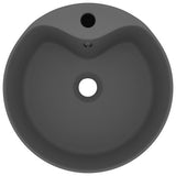 Vidaxl Washbasin con aterrizaje de 36x13 cm de cerámica mate gris oscuro