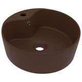 Vidaxl Washbasin z lądowaniem 36x13 cm ceramiczny matowy ciemnobrązowy