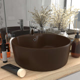 Vidaxl Washbasin con aterrizaje de 36x13 cm de cerámica mate oscuro marrón