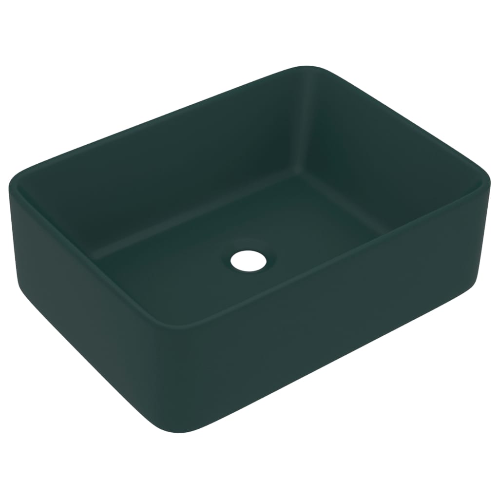 Vidaxl Washbasin 41x30x12 cm tappetino in ceramica verde scuro