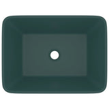 VidaXL Washbasin 41x30x12 cm Ceramic Mat Dark green