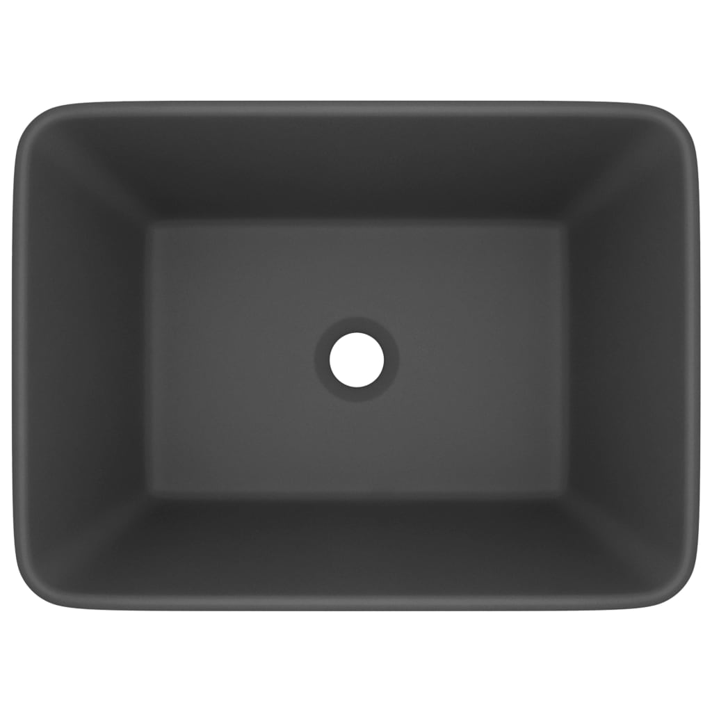 Vidaxl Washbasin 41x30x12 cm keramika matt temno siva