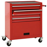 Vidaxl tool trolley with 4 drawers of steel red