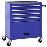 Vidaxl Tool Trolley con 4 cajones de azul de acero