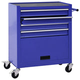 Vidaxl tool trolley with 4 drawers of steel blue