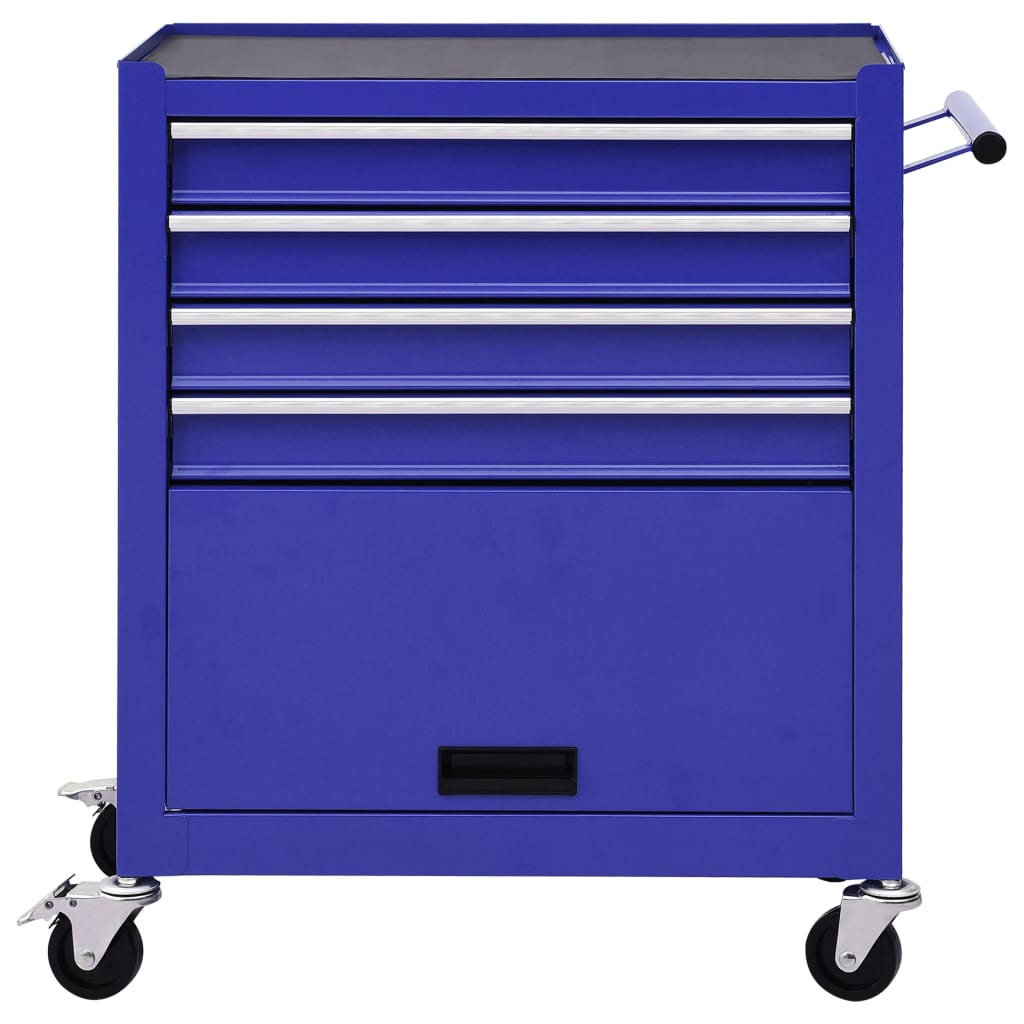 Vidaxl Tool Trolley con 4 cajones de azul de acero