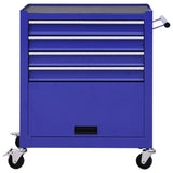 Vidaxl tool trolley with 4 drawers of steel blue