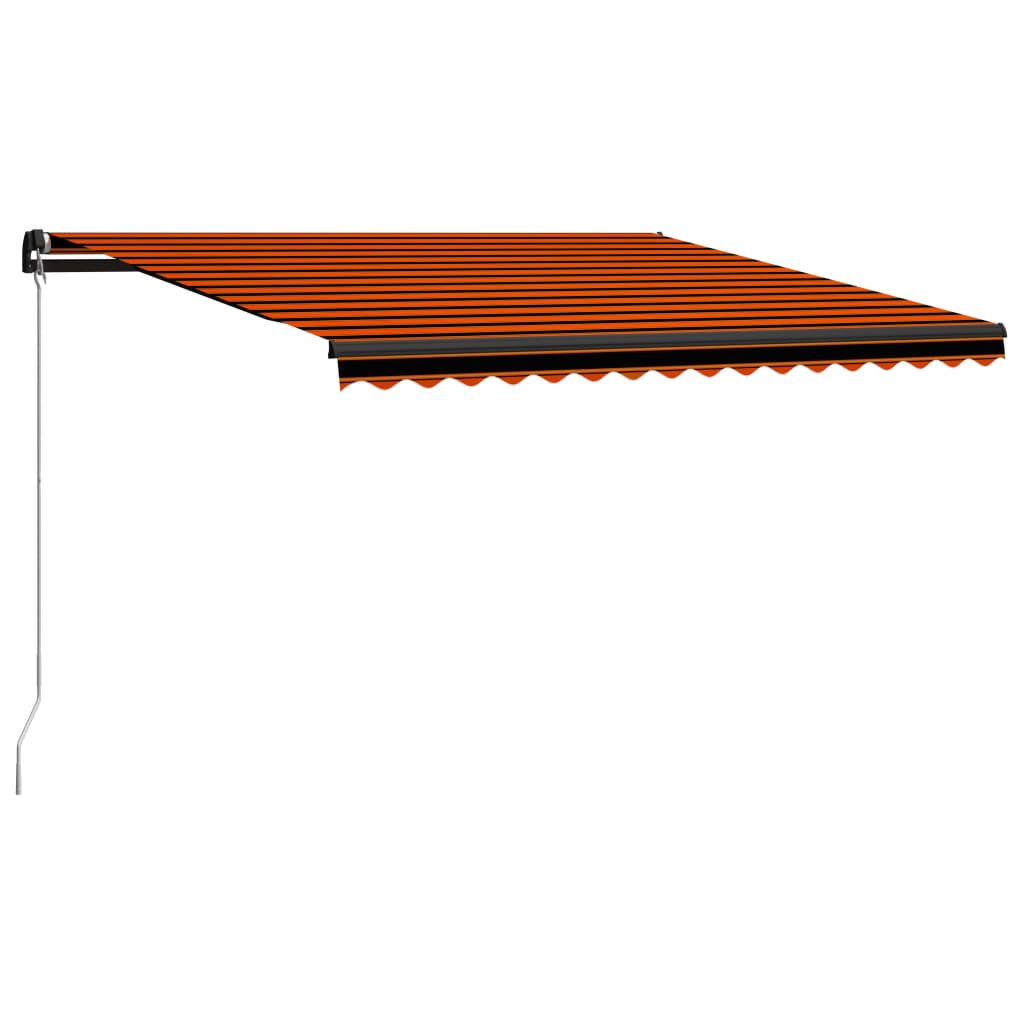 Vidaxl Luifel manually extendable with LED 400x300 cm orange and brown