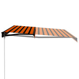 Bidaxl Luifel manuellt utdragbar med LED 400x300 cm orange och brun