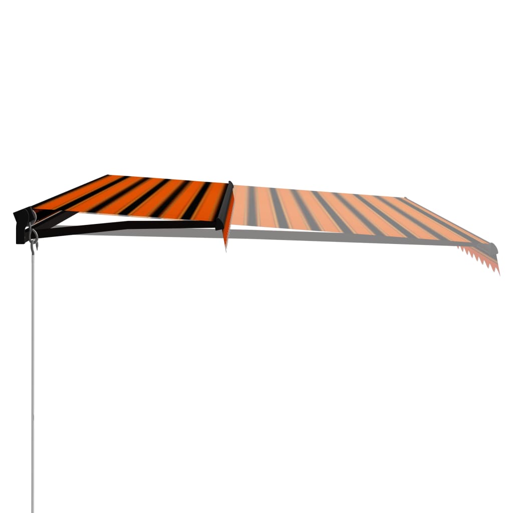 Vidaxl Luifel extensible manuellement avec LED 500x300 cm orange et marron