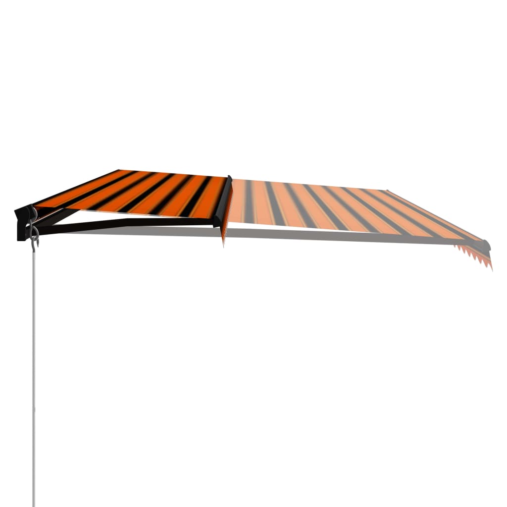 Bidaxl Luifel manuellt utdragbar med LED 600x300 cm orange och brun