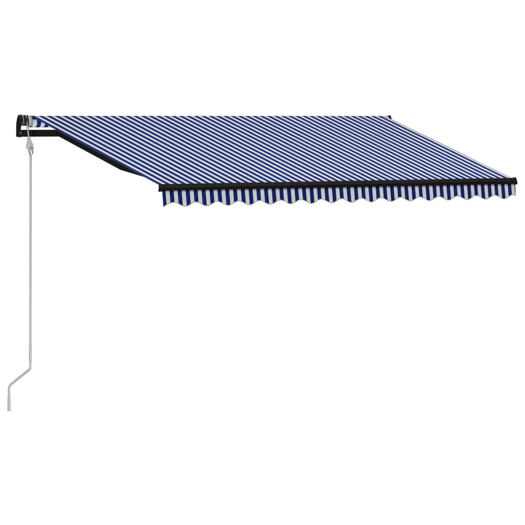 Vidaxl Luifel estende automaticamente 400x300 cm blu e bianco