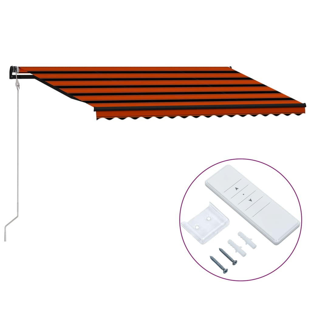 Vidaxl Luifel estende automaticamente 450x300 cm arancione e marrone