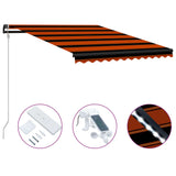 Vidaxl Luifel extendable with wind sensor LED 300x250 cm orange brown