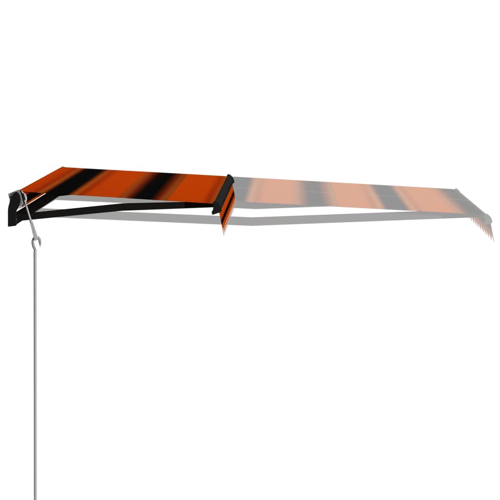 Vidaxl Luifel extensible avec le capteur de vent LED 350x250 cm Brun orange