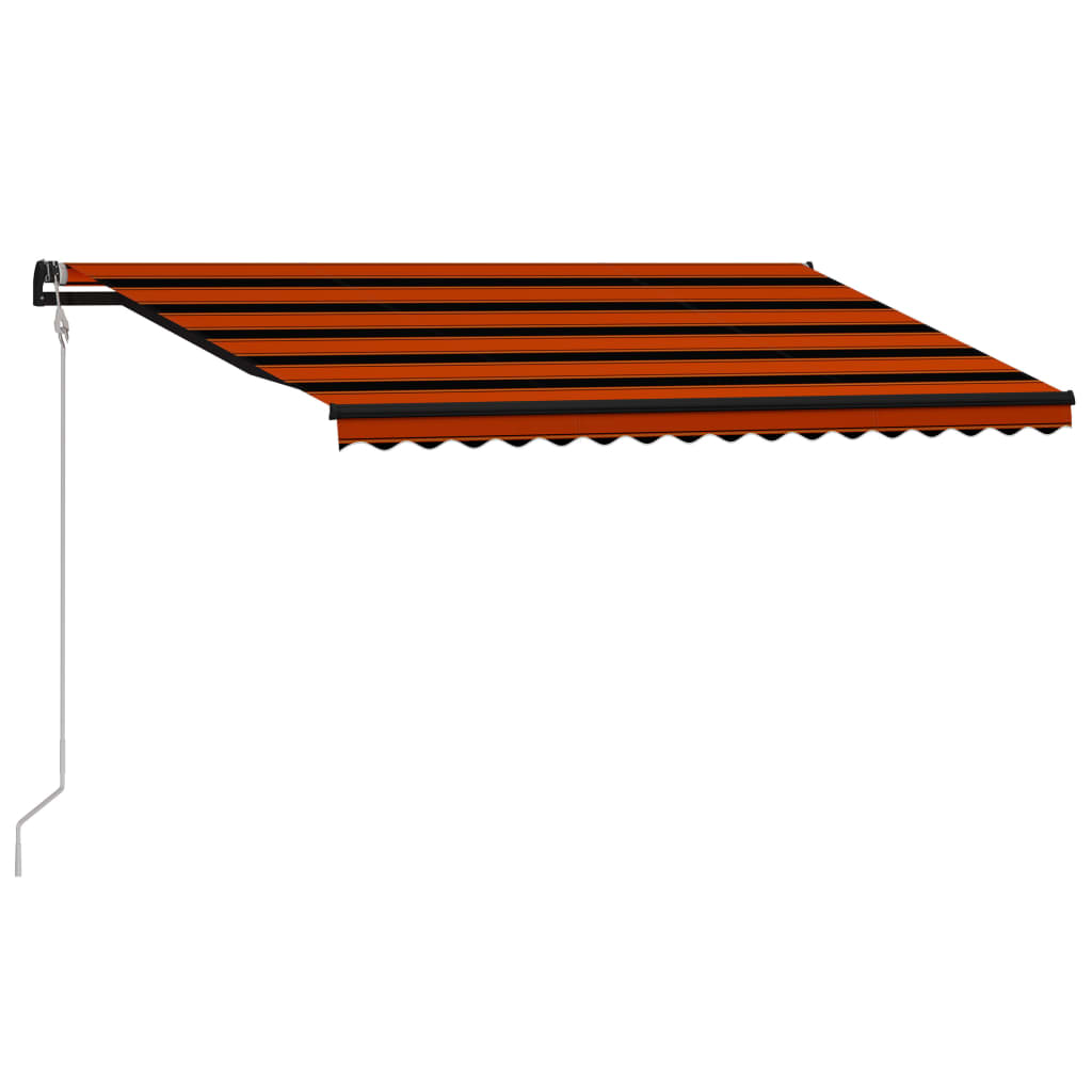 Vidaxl Luifel extendable with wind sensor LED 450x300 cm orange brown