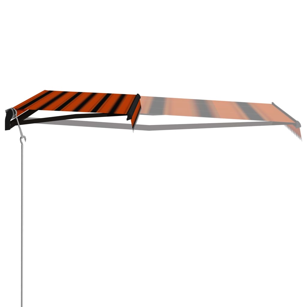 VidaXL Luifel uittrekbaar met windsensor LED 450x300 cm oranje bruin