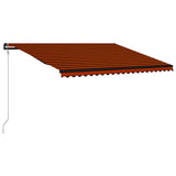 Vidaxl Luifel se rozšiřitelný s větrným senzorem LED 500x300 cm Orange Brown