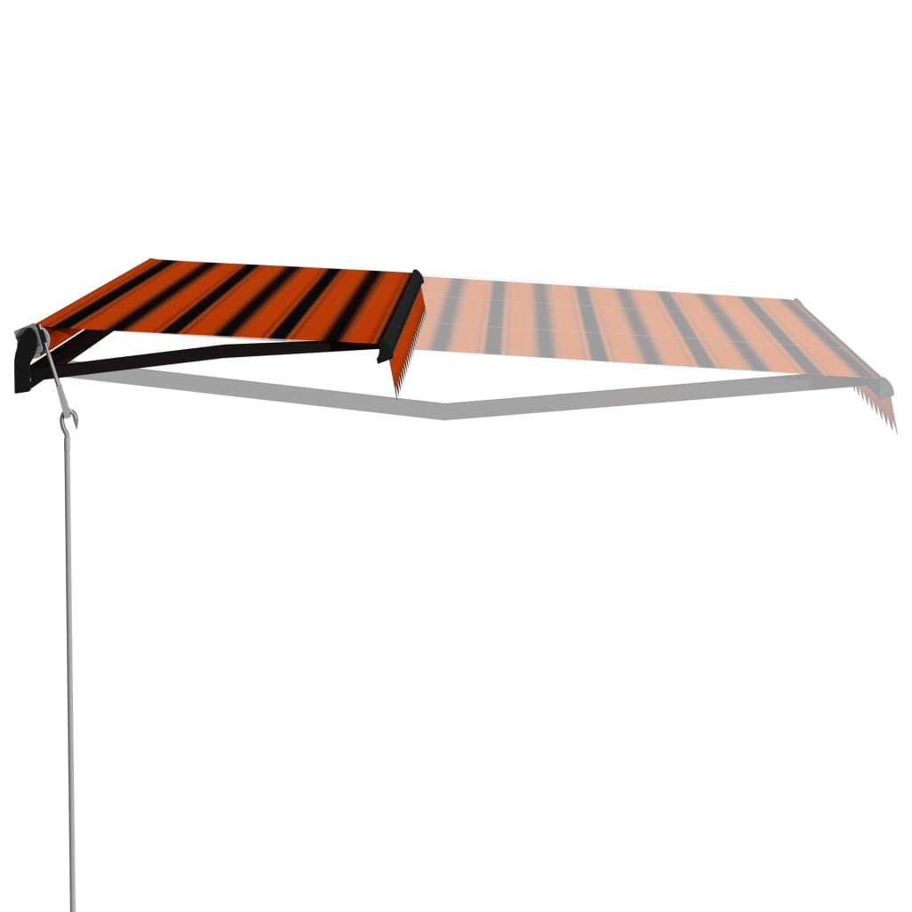 Vidaxl Luifel se rozšiřitelný s větrným senzorem LED 500x300 cm Orange Brown