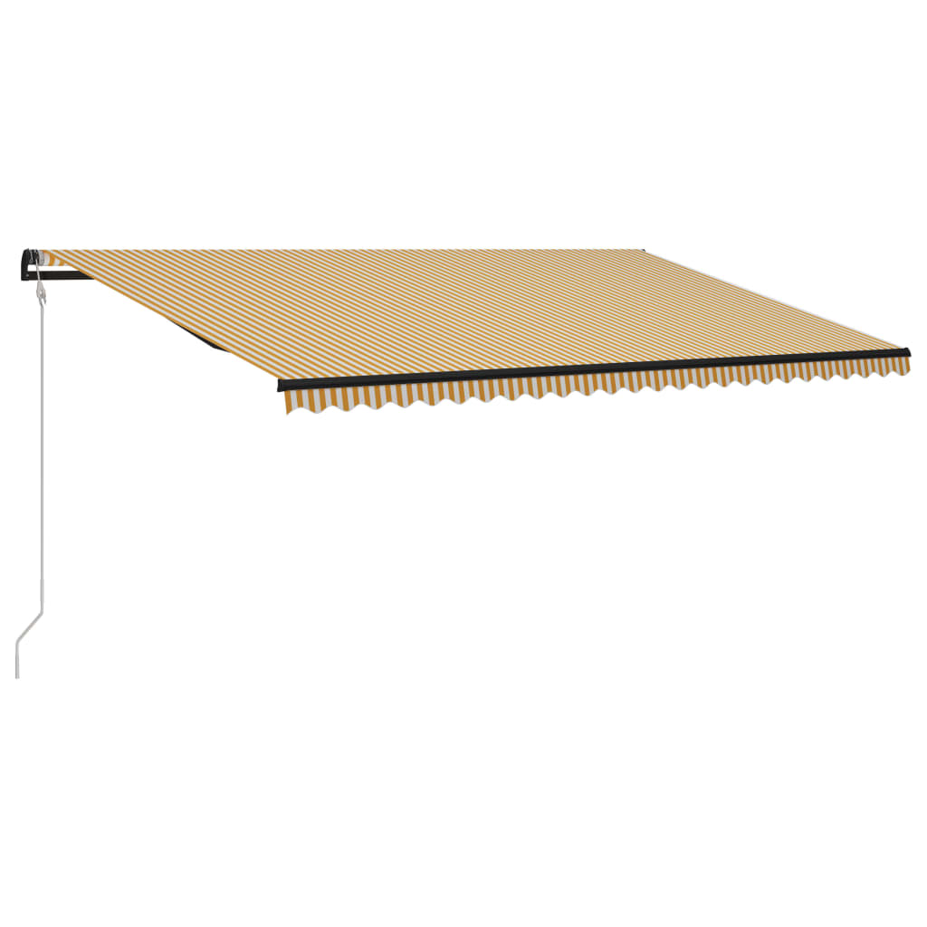 Vidaxl Luifel extensible avec le capteur de vent et LED 600x300 cm jaune et blanc