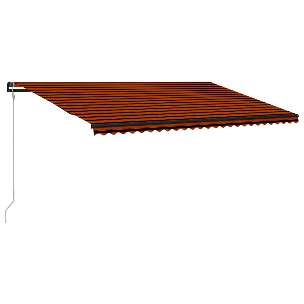 Vidaxl luifel rozšiřitelný s větrným senzorem LED 600x300 cm Orange Brown